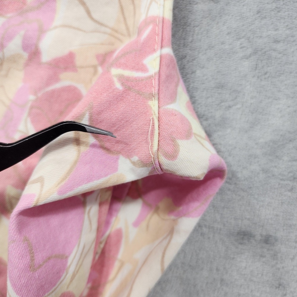 Vintage Gloria Vanderbilt Pants Womens 12 Pink Floral Twill Capri Crop Stretch - Picture 3 of 10